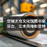 定制太仓文化馆图书室前台，实木风格彰显特色（图4）