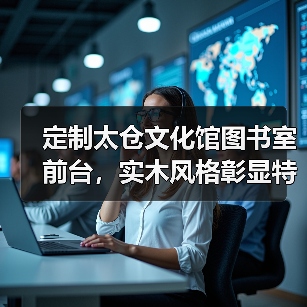 定制太仓文化馆图书室前台，实木风格彰显特色