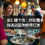 金汇镇个性：自助图书馆活动区休闲椅打造（图2）