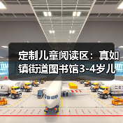 定制儿童阅读区：真如镇街道图书馆3-4岁儿童座椅