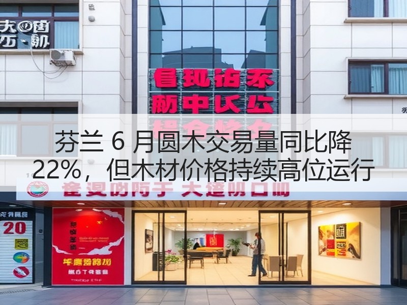 芬兰 6 月圆木交易量同比降 22%，但木材价格持续高位运行