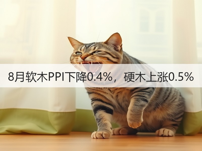 8月软木PPI下降0.4%，硬木上涨0.5%