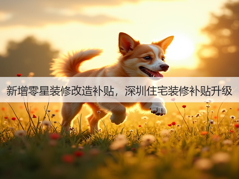 新增零星装修改造补贴，深圳住宅装修补贴升级