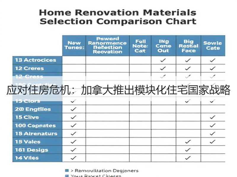 应对住房危机：加拿大推出模块化住宅国家战略