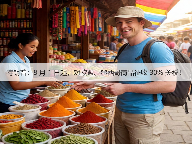 特朗普：8 月 1 日起，对欧盟、墨西哥商品征收 30% 关税！