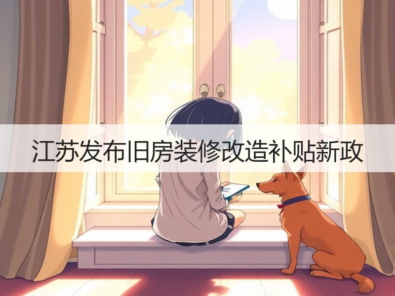 江苏发布旧房装修改造补贴新政