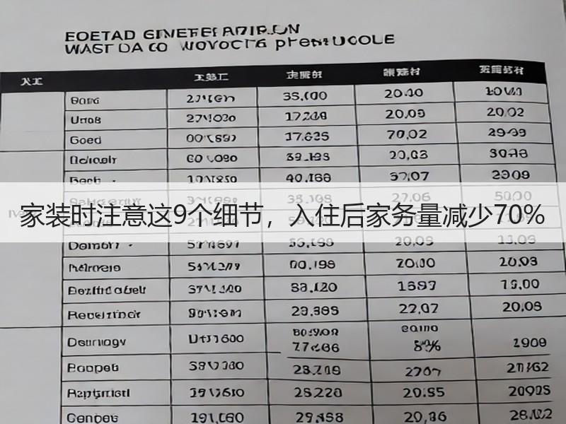 家装时注意这9个细节，入住后家务量减少70%