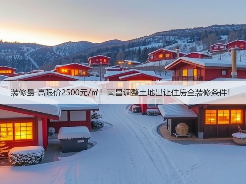 装修最 高限价2500元/㎡！南昌调整土地出让住房全装修条件！