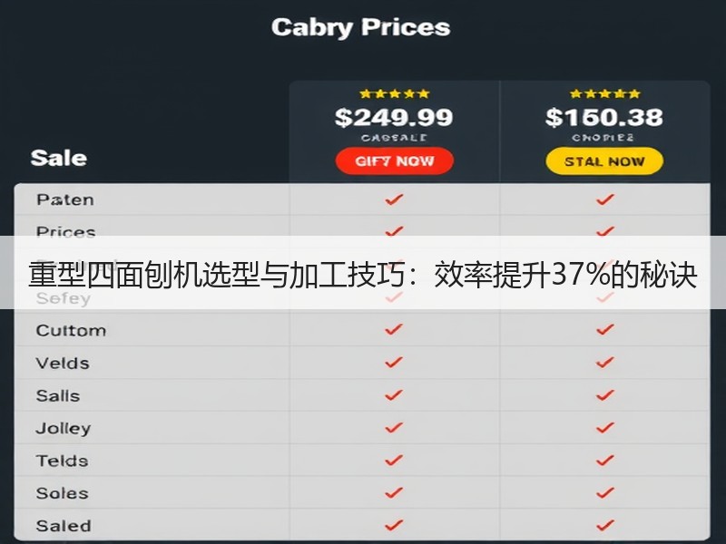 重型四面刨机选型与加工技巧：效率提升37%的秘诀