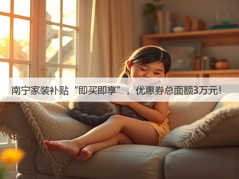 南宁家装补贴“即买即享”，优惠券总面额3万元！