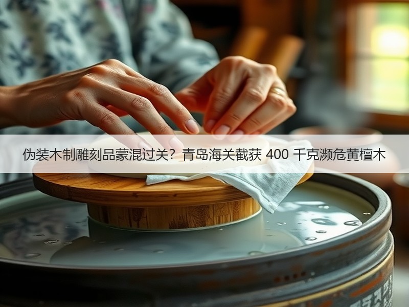 伪装木制雕刻品蒙混过关？青岛海关截获 400 千克濒危黄檀木